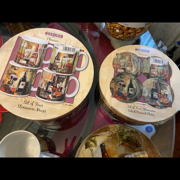 Sakura dessert plates and cups 4 of each - Picture 5 of 5